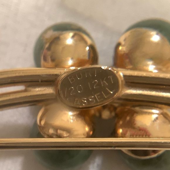 Vintage Burt Cassell 12K GF Jade And Pearl Set - Picture 5 of 6